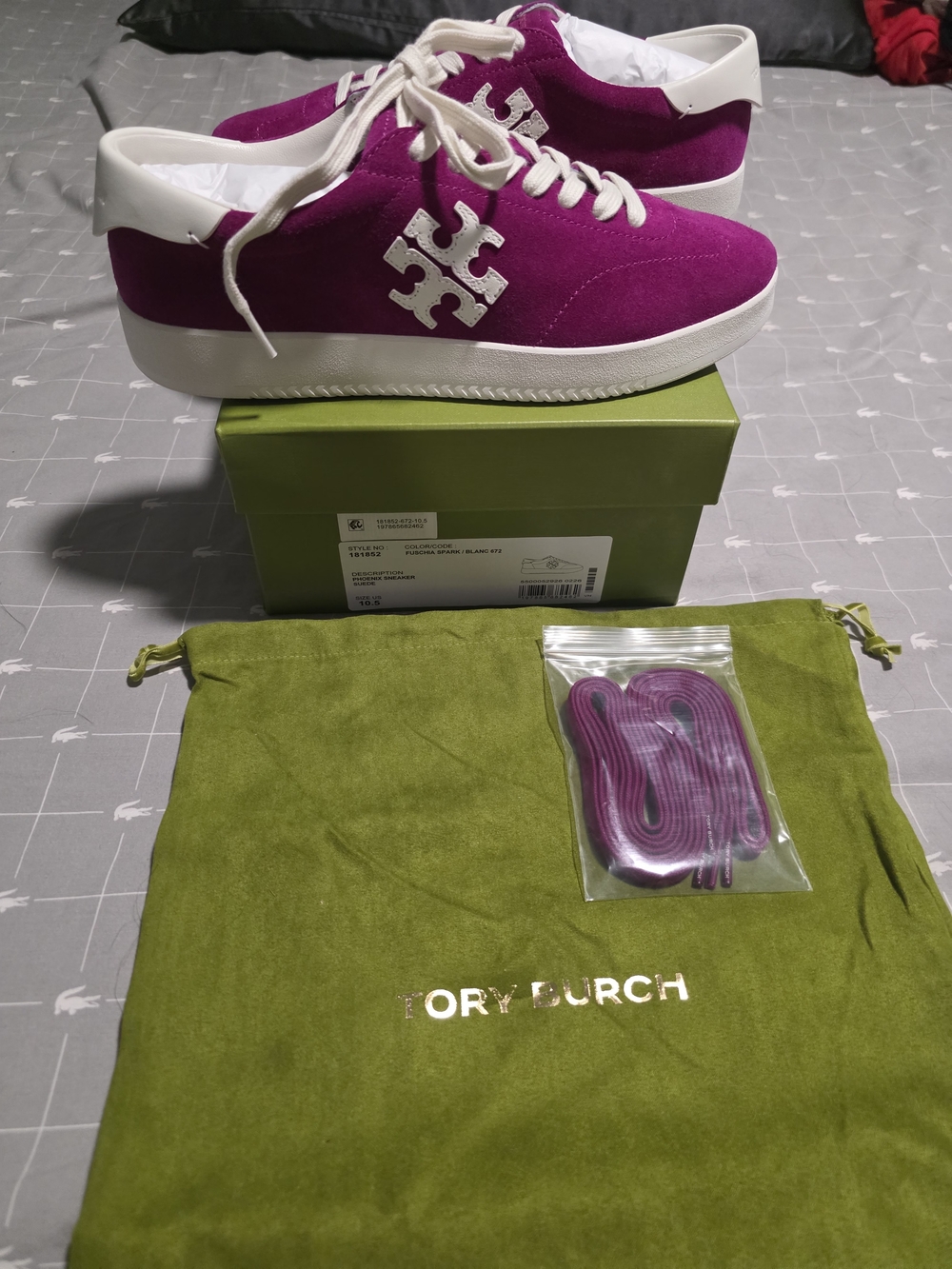 Tory Burch Phoenix Fuchsia Suede Sneakers Size/Color Combo Sold Out 10.5